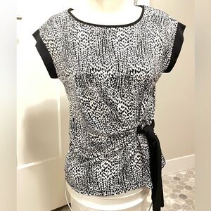 NWT - Mandy Evan’s Elegant Black and White Women's Top
